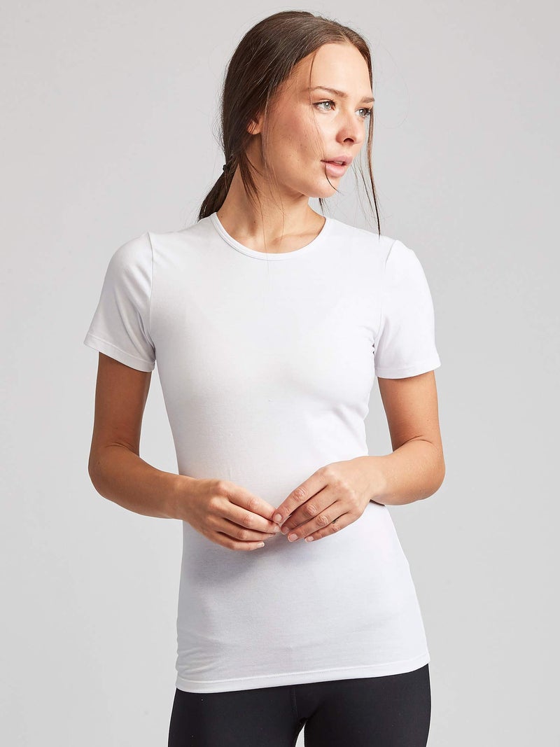 Kalon Women's 4-Pack Crewneck T-Shirt Base Layer (3X-Large, Basics) - Image 2